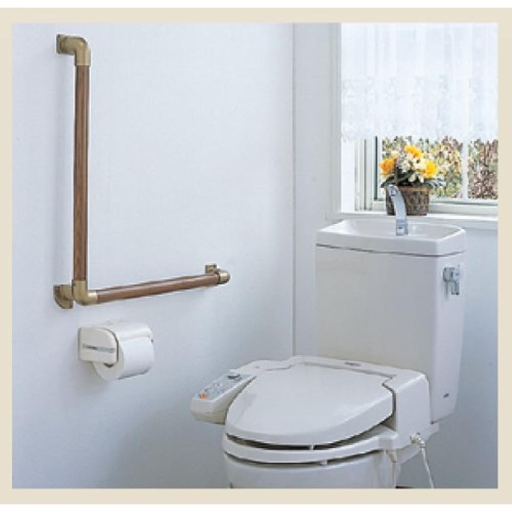 Polar Bear L-shaped round bar handrail ≪Natural wood≫ 600×600 AG/Light Oak BR-511N