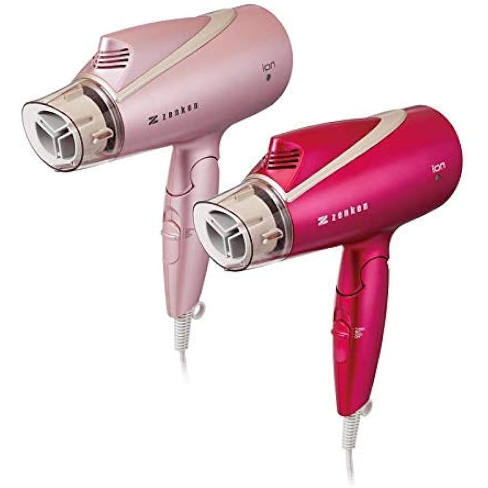 Zenken Electromagnetic Wave Reduction Hair Dryer ZD-1000R (P) (Red)