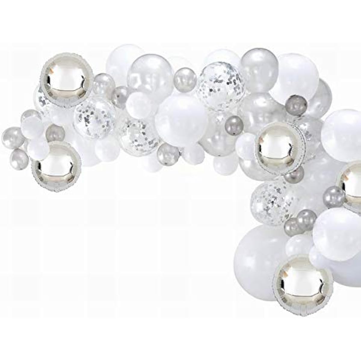 Balloon Garland Arch Kit 16ft Long White & Gold Latex Balloon Pack for Baby Shower Weeding Birthday Bachelorette Party Backdrop Decoration (Silver)