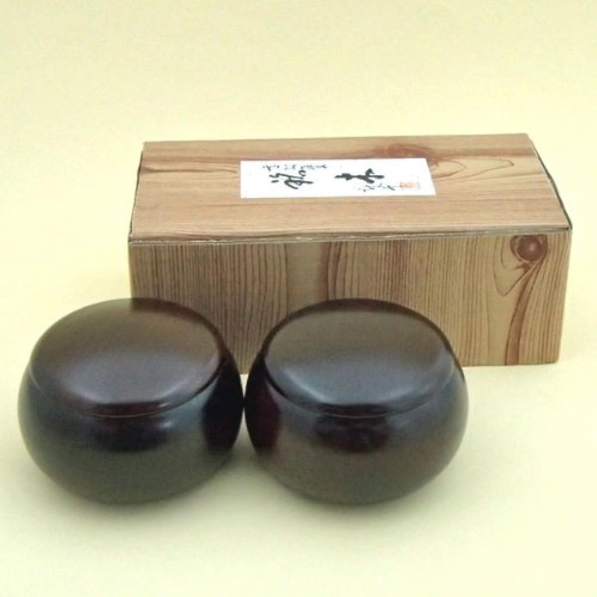 Go bowl Go stone set Set of plastic Go bowl made of precious wood and hard glass new Go stone bamboo (approx. 9mm thick)