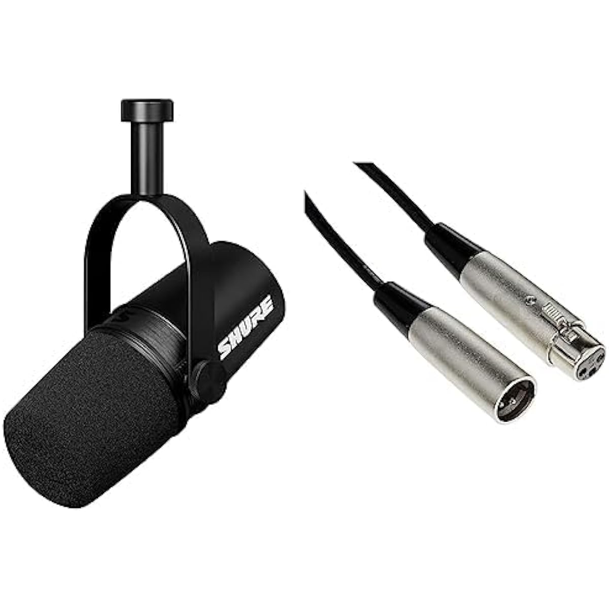 SHURE MV7X Podcast Microphone MOTIV Series MV7X-J Black & SHURE Microphone Cable C25J [Official Japanese Product]