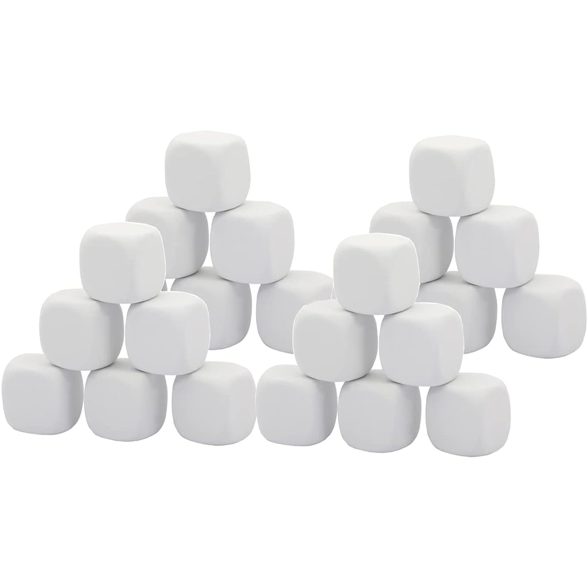 Qidiwin White EVA Foam Dice for Kids Graffiti Building Blocks Creative Paint 24pcs
