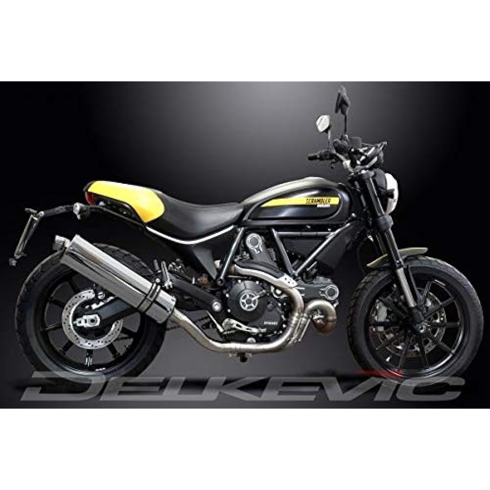 DELKEVIC Slip-on Stainless Oval Muffler DUCATI SCRAMBLER 800 2015-2016 450mm KIT06FR