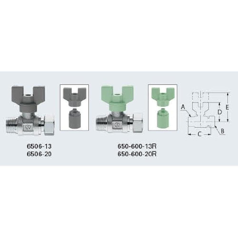 Kakudai ball valve with one nut 6506-13×20