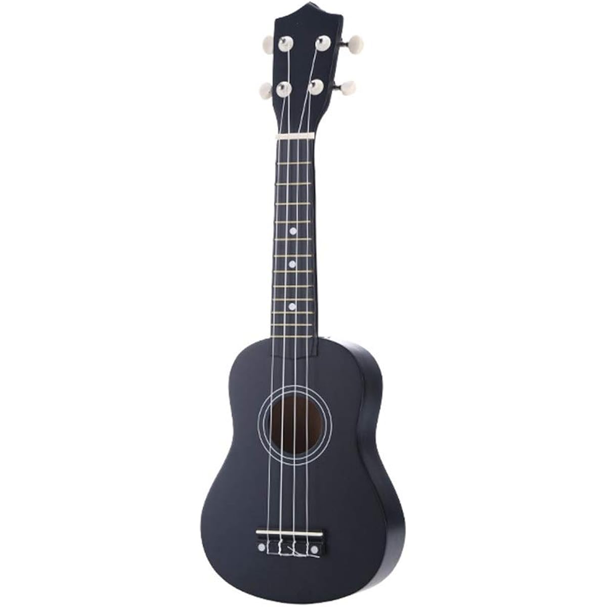 Concert Ukulele Ukulele Hawaii Guitar 21 Inch Bag Belt Includes Spare Set of Strings Ukulele for Beginners (Color: Black, Size: 21 inches)