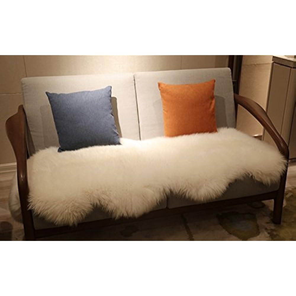 BYM Shearling Long Hair Peace Rug Shearling Rug Made in Australia Natural Wool 100% Natural Shearling High Standard of Safety Dust Mite Antibacterial Treatment Finest Shearling Fleece Rug