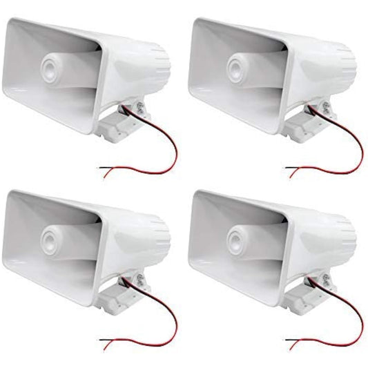 4) PYLE PHSP5 8inch 65W 8ohm Indoor & Outdoor PA Horn Speaker White Audio