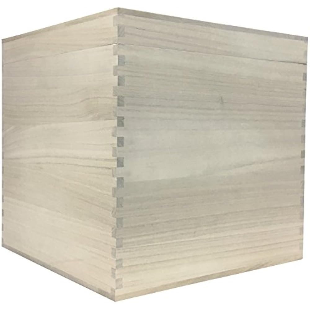 Paulownia box, high-grade dovetail (locking) specification full paulownia box, cube/cube type, extra large size (can also be stored in large metal racks)