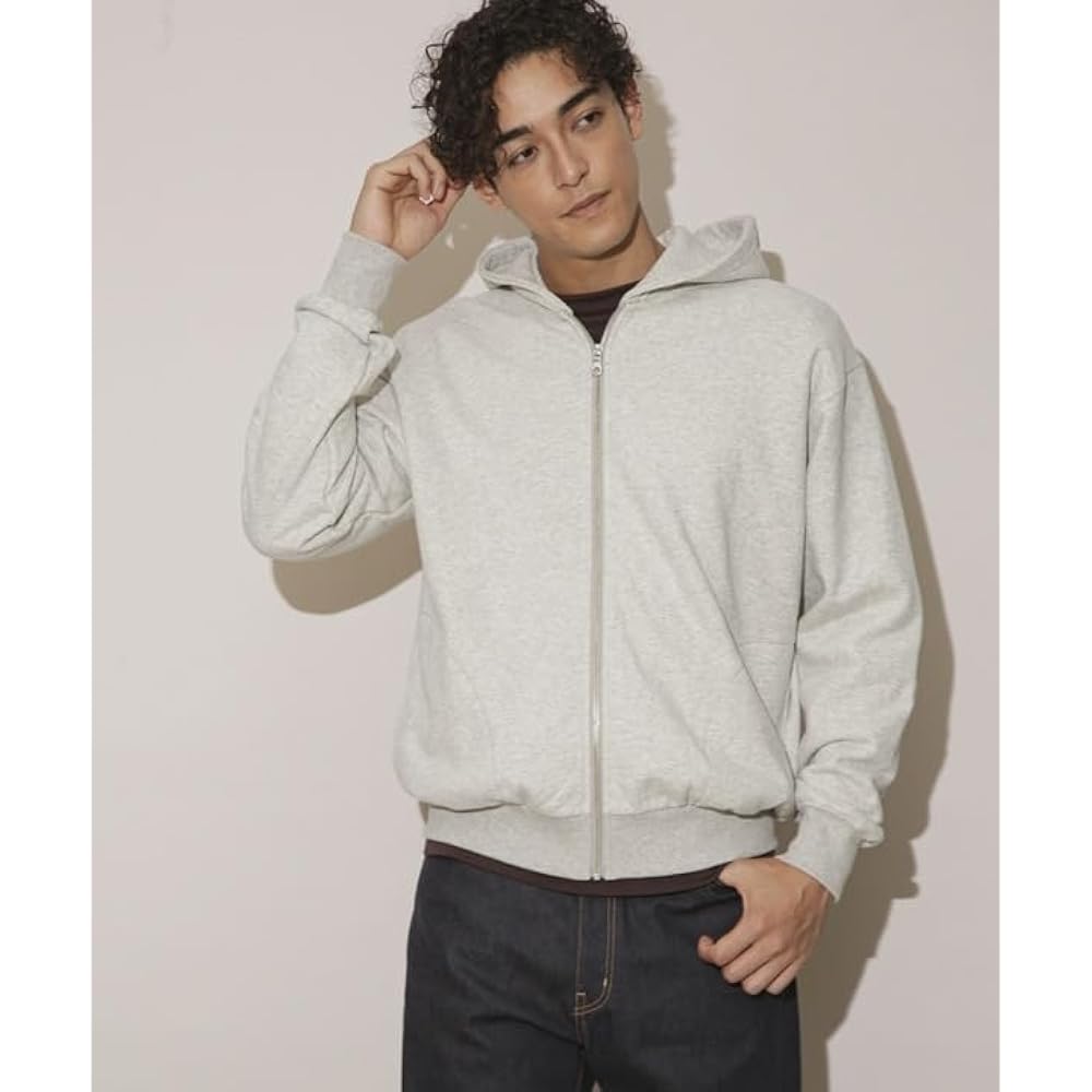 Nano Universe "NJ/CLUB" HOMESTOCK Finely brushed fleece zip sweat hoodie
