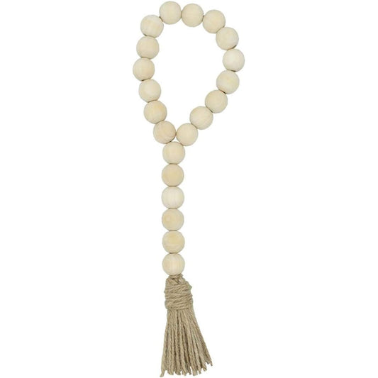 Toyvian Wooden Bead Garland with Tassels,Wooden Bead Garland Rustic Gifts Home Crafts Wall Decor Housewarming Gifts Graduation Gifts Mom