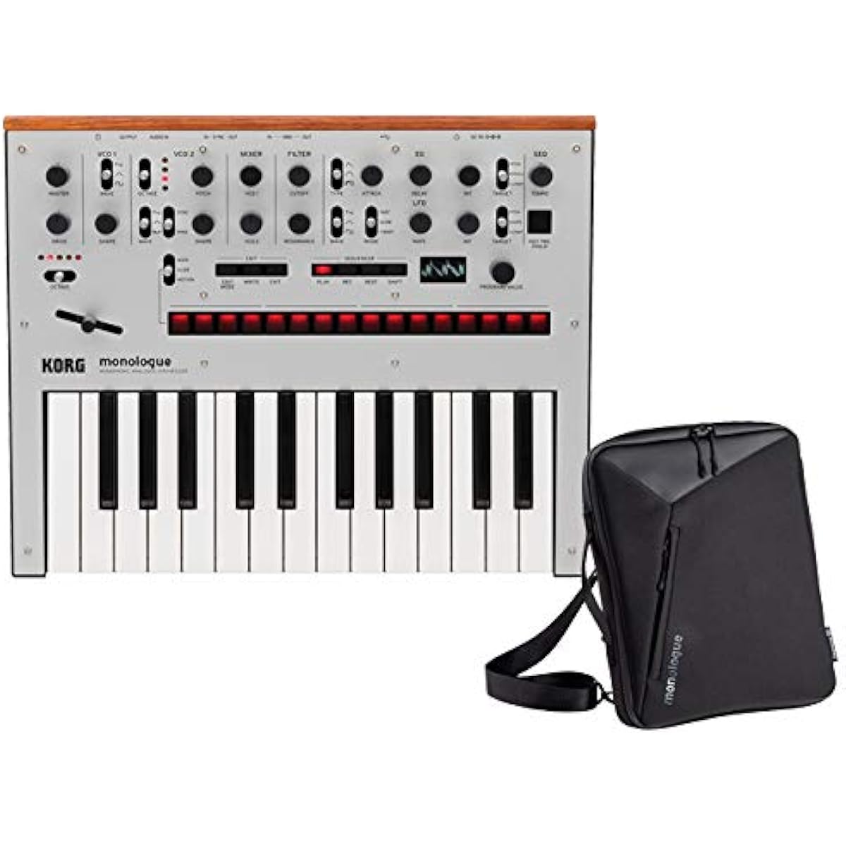 KORG - Monophonic Analog Synthesizer monologue-SV Silver + Genuine Soft Case MP-MONOLOGUE-BK Set