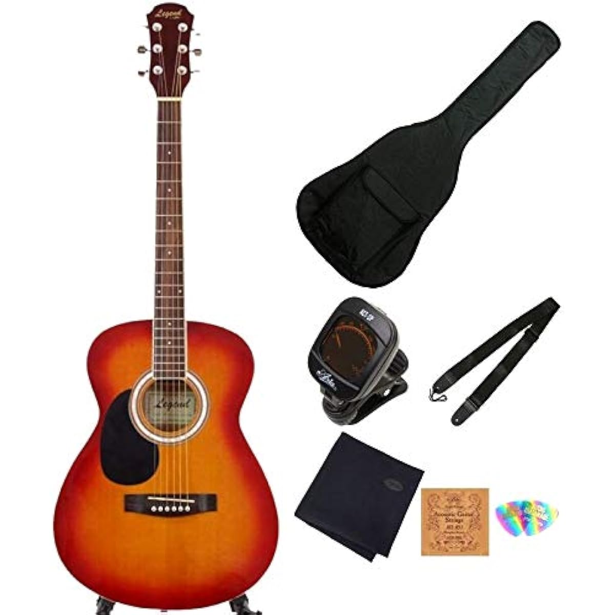 Legend by Aria FG-15 LH/CS Lefty Acoustic Guitar Beginner Set Aria Cherry Sunburst Left Hand