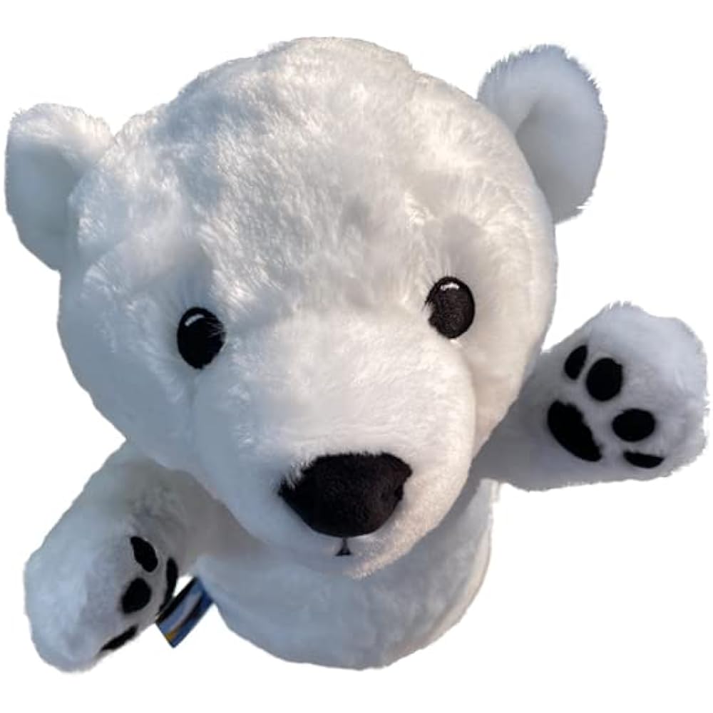 dinofactory Anagom Golf Headcover Polar Bear Driver Headcover with Wonderful Footprints White