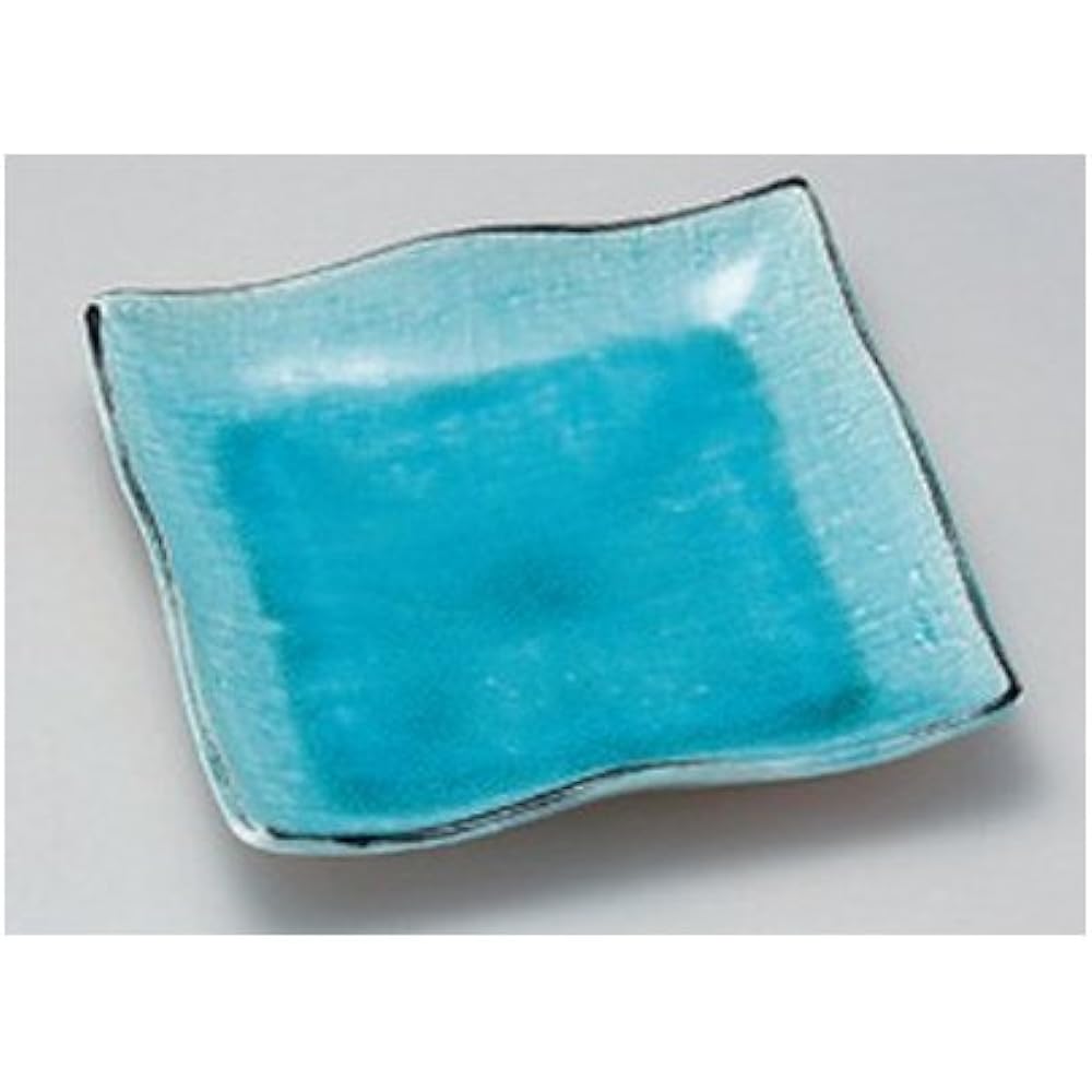 Set of 10 square medium plates, sky blue square plates (large) [24 x 24cm] [Restaurant, inn, Japanese tableware, restaurant, commercial use, tableware]