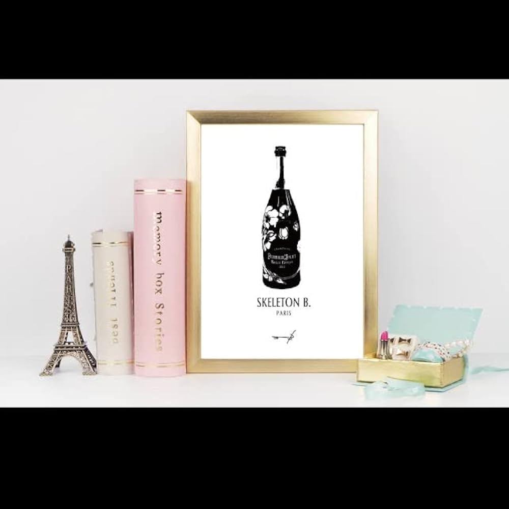 Poster A2 Art Poster Perrier-JOUET Belle Epoque Monochrome Monotone Stylish Interior Wall Champagne Bottle PERRIER-JOUET BELLE EPOQUE 2012 Black and White A2 Poster (594 x 420mm) No Frame