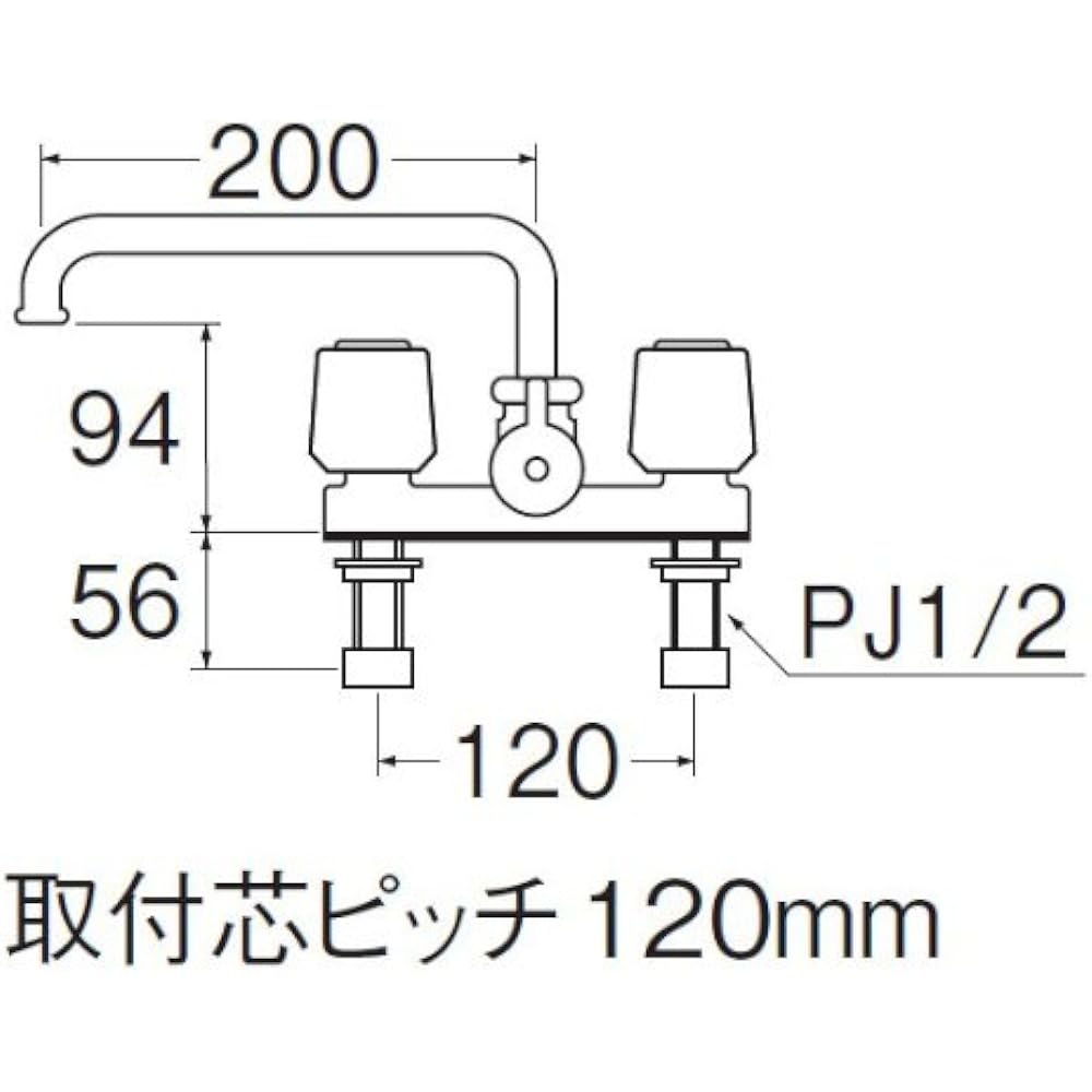 Sanei faucet fittings [SK710-LH] Two bubble deck shower mixer faucet