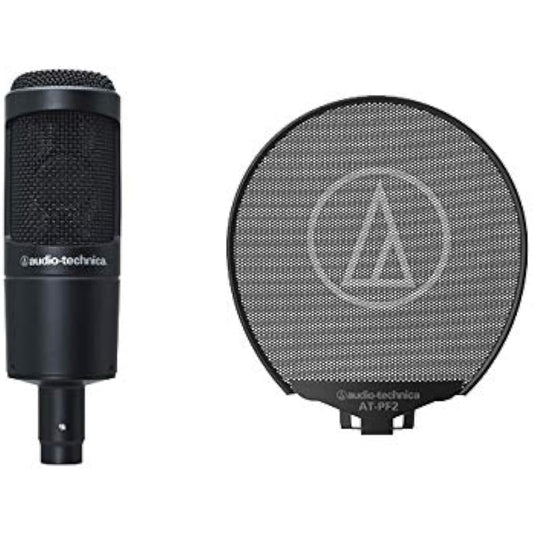 Audio Technica - Side address microphone back electret condenser type AT2035 + pop filter AT-PF2 set