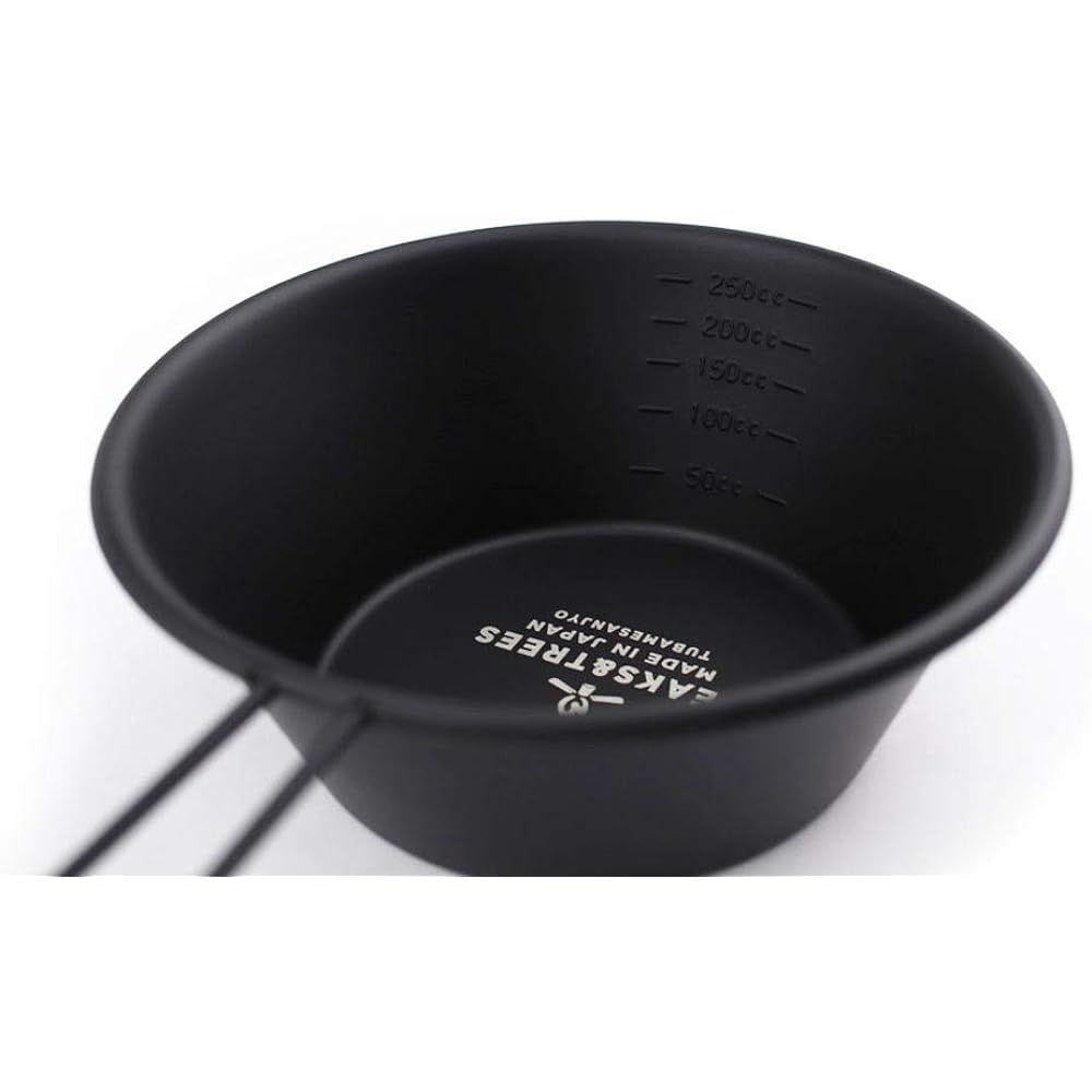 PEAKS&TREES Stainless Steel Sierra Cup Open Fire Black 330ml Bonfire Pattern Set of 2 Tsubame Sanjo Made in Japan Scale Black Outdoor Camping Cooker Cooking Utensil Handle Tableware Pot Mug Solo Can