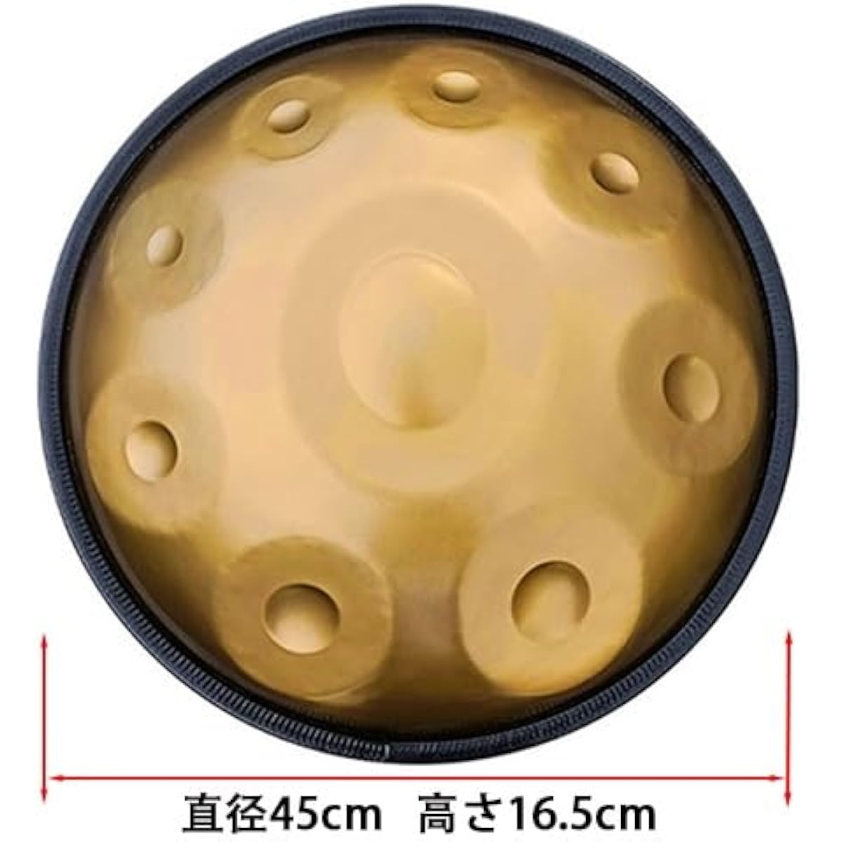 Mini Handpan Drum Handpan Instrument Percussion Instrument G Minor 9 Notes Diameter 45cm Height 16.5cm Includes a full set of accessories Perfect for children and women (Silver, Gold) (Color: Silver)