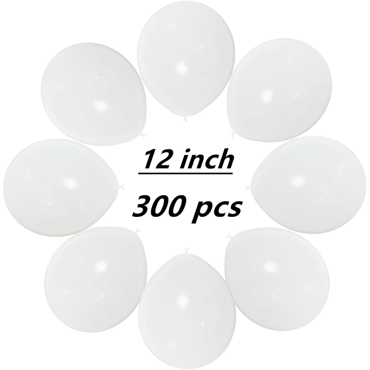 300 Pack White Balloons 12 Inch White Latex Balloons for Party Supplies Decoration