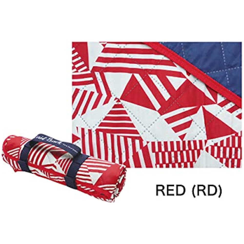 Leisure sheet that can be rolled up and carried around compactly 180 x 140cm For 4 to 5 people Red Stylish randomly placed triangular pattern Padded for soft and gentle seating Easy to clean with smooth polyester fabric Renewal