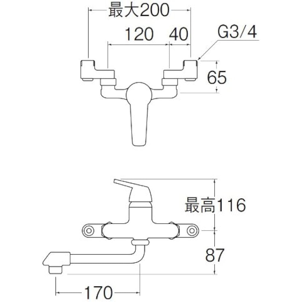 SANEI (Sanei Faucet Manufacturing) [Faucet fittings] Functional faucet≫Single mixer faucet for bathroom CK1700D-2