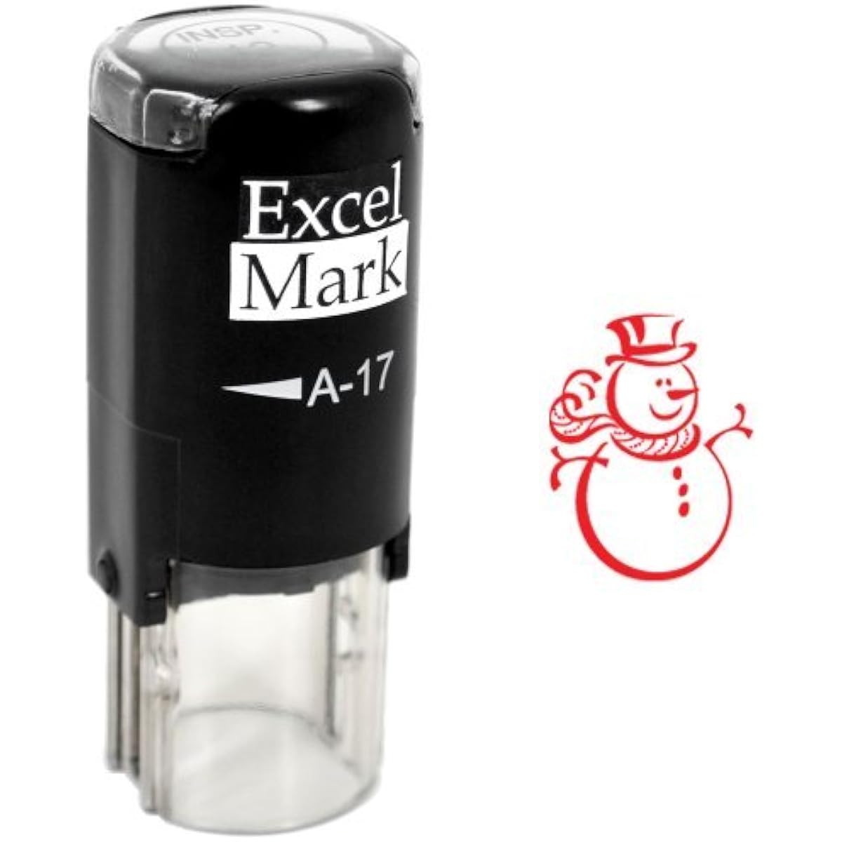 Self-Inking Christmas Rubber Stamp - Snowman - Red Ink