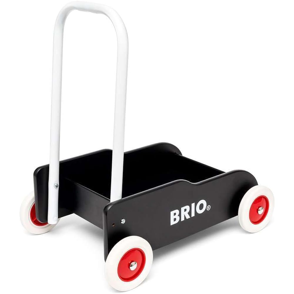 BRIO 31351 Wheelbarrow, Black, For ages 9 months and up (Katakata Wagon Toy, Wooden Toy, Educational Toy, Walking Practice)