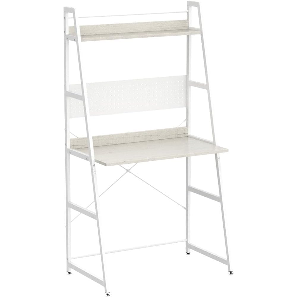 [Yamazen] Shelf Desk (PC Desk) Perforated Board with Magnet Width 85.5 x Depth 51.5 x Height 158.5 cm Sturdy Computer Desk Study Desk Assembly Antique White MRSD-8550(AWH/MWH) Telework