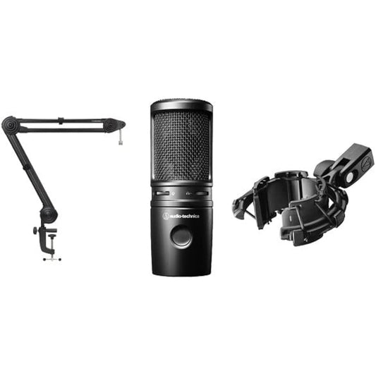 Audio Technica AT2020USB-X Shock Mount & Desk Arm Set Tabletop Type