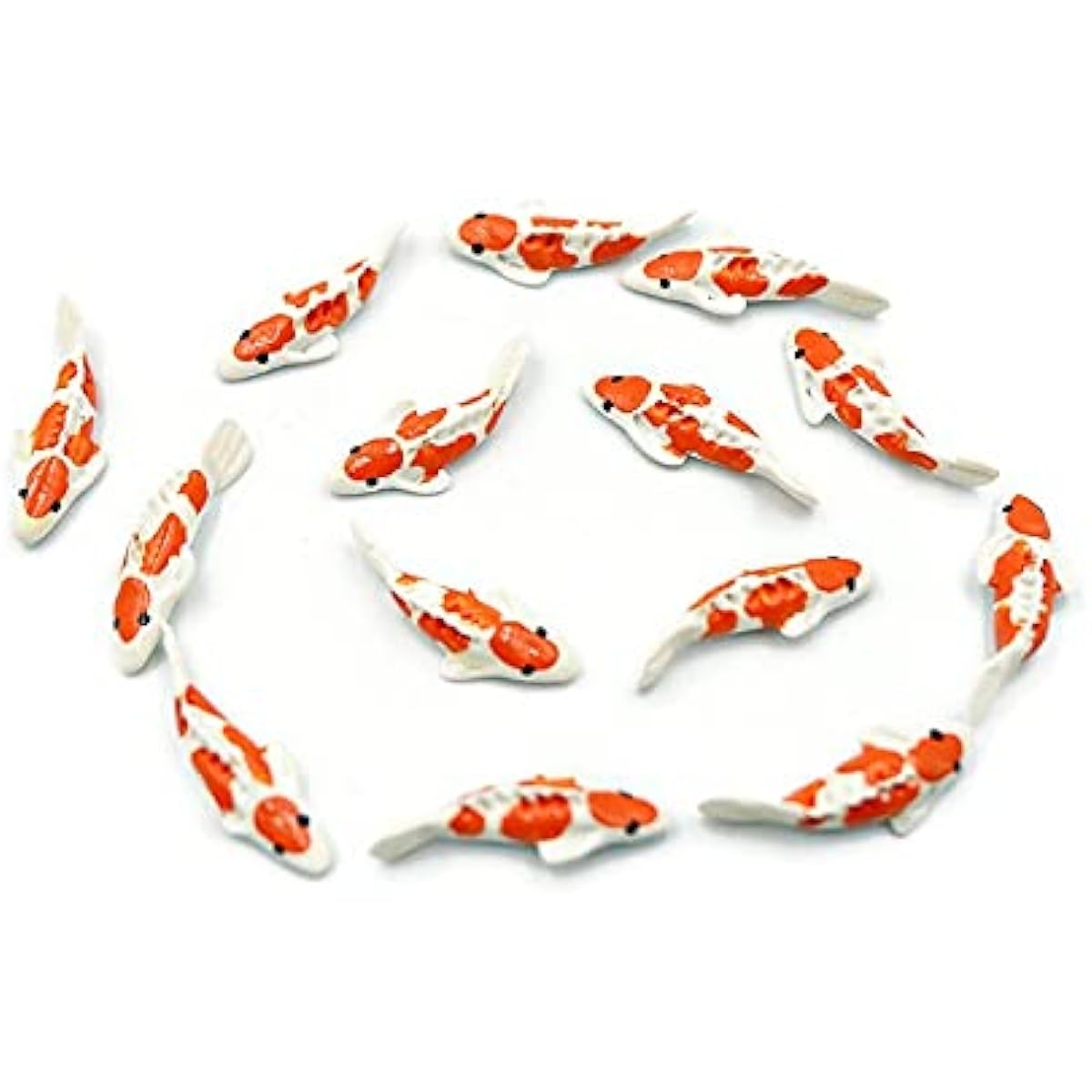 Miniature Koi Fish Fairy Garden Supplies Animal Fish Figurine Furniture Dollhouse #Orange Color 12 Pieces