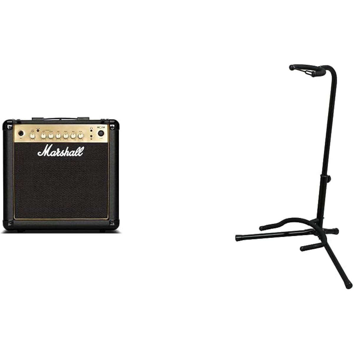 [Set Purchase] Marshall MG-Gold Series Guitar Amplifier Combo MG15R & Kikutani Guitar Stand Compatible with Lacquer Painting, Comes with Rubber to Prevent Falling GS-101B