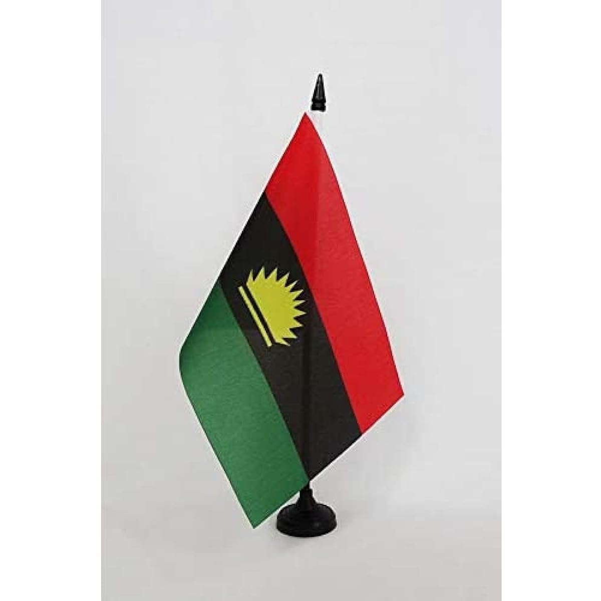AZ FLAG Biafra Republic of Nigeria Table Flag 5" x 8" - Biafra Desk Flag 21 x 14 cm - Black Plastic Stick and Base