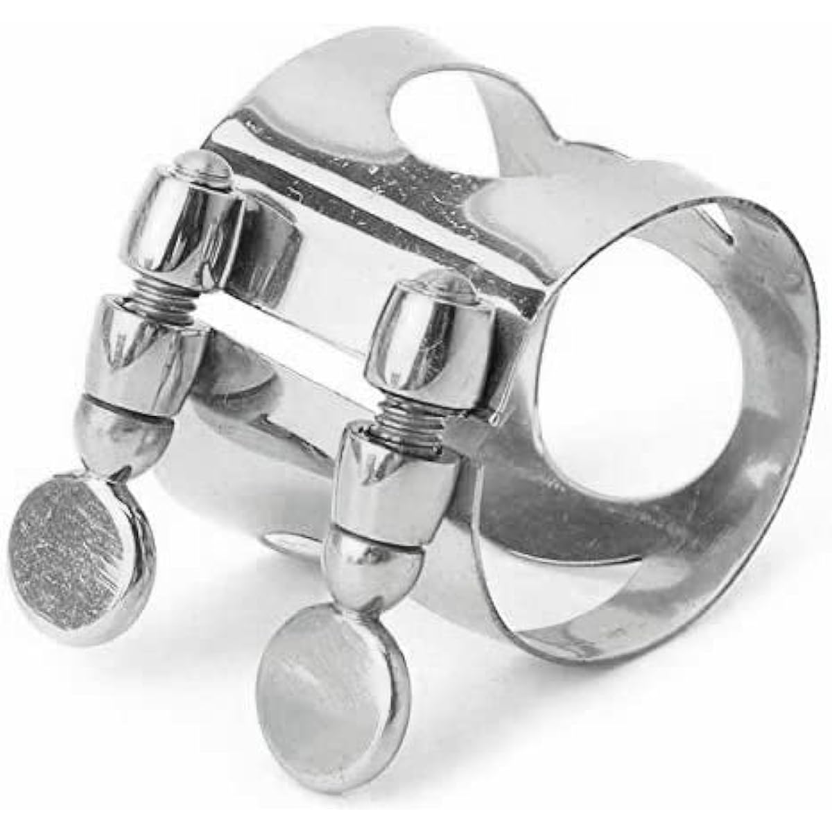 Jiayouy Alto Saxophone Mouthpiece Ligature Double Screw Ligature Silver Plated