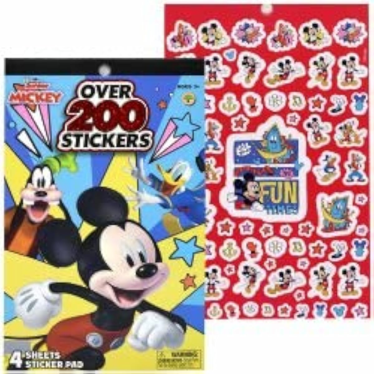 Mickey 4 Sheet Foil Cover Sticker Pad 200+ Stickers