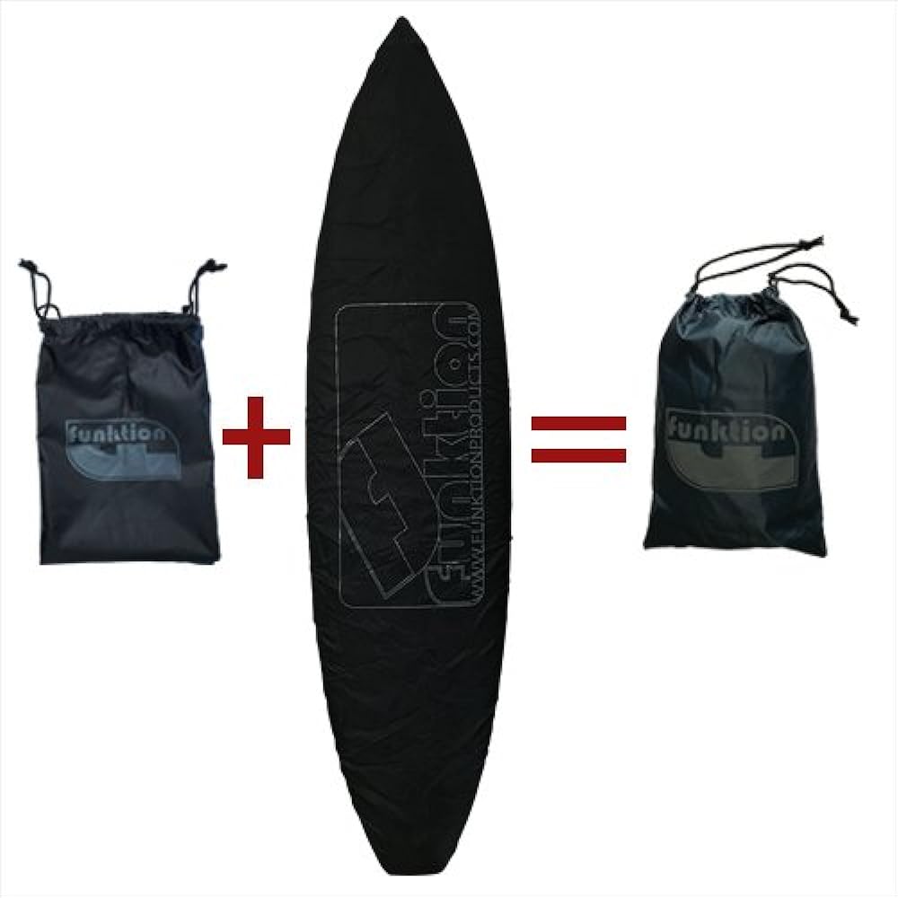 Funktion Surfboard Cover for Shortboards Black Nose Guard Reinforced Edition FK-WRAP-ST-BLK-NG