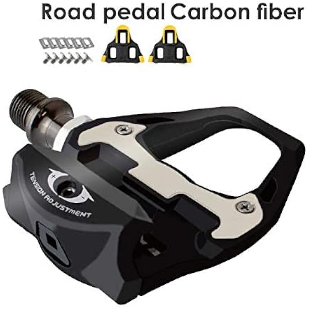 GORIX Carbon Fiber Pedal Cleat (Yellow) Set GX-R31 Road Bike Binding Pedal Bicycle Pedals GX-R31
