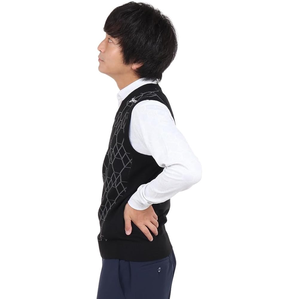 [SRIXON] V-Neck Knit Vest Geometric Pattern Gradient Golf RGMWJL80 Men's