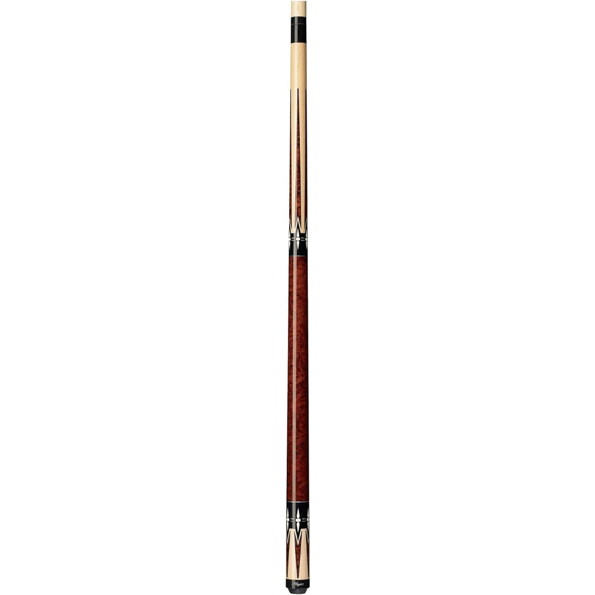 Players G-2290 Graphic Natural Bird's Eye Maple and Walnut with Stained Points and White Diamond Cues
