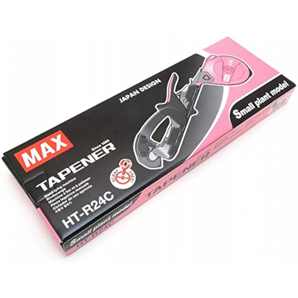 Max Gardening Attractive Binding Machine Raku Raku Tapener Slim Type HT-R24C Gardening Attractive Binding New Product Pink