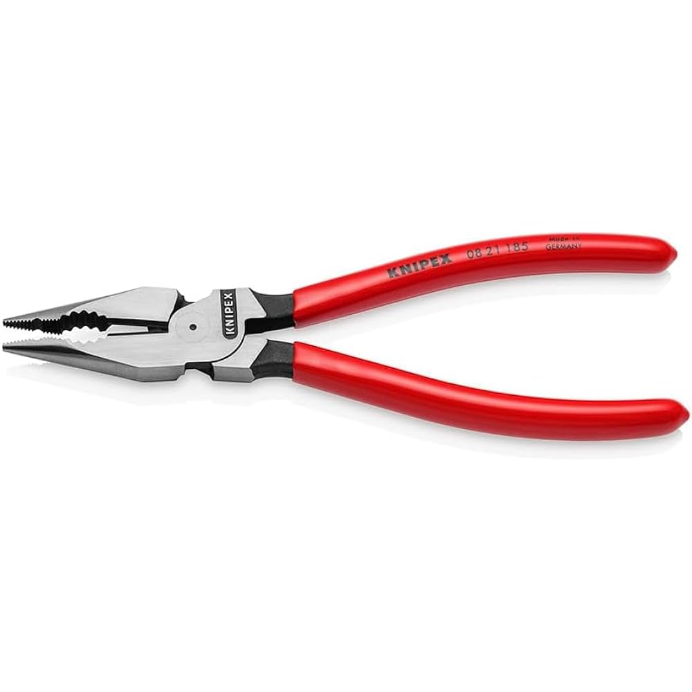 KNIPEX Needle Nose Pliers Plastic Coated Handle Total Length 185mm 0821-185SB