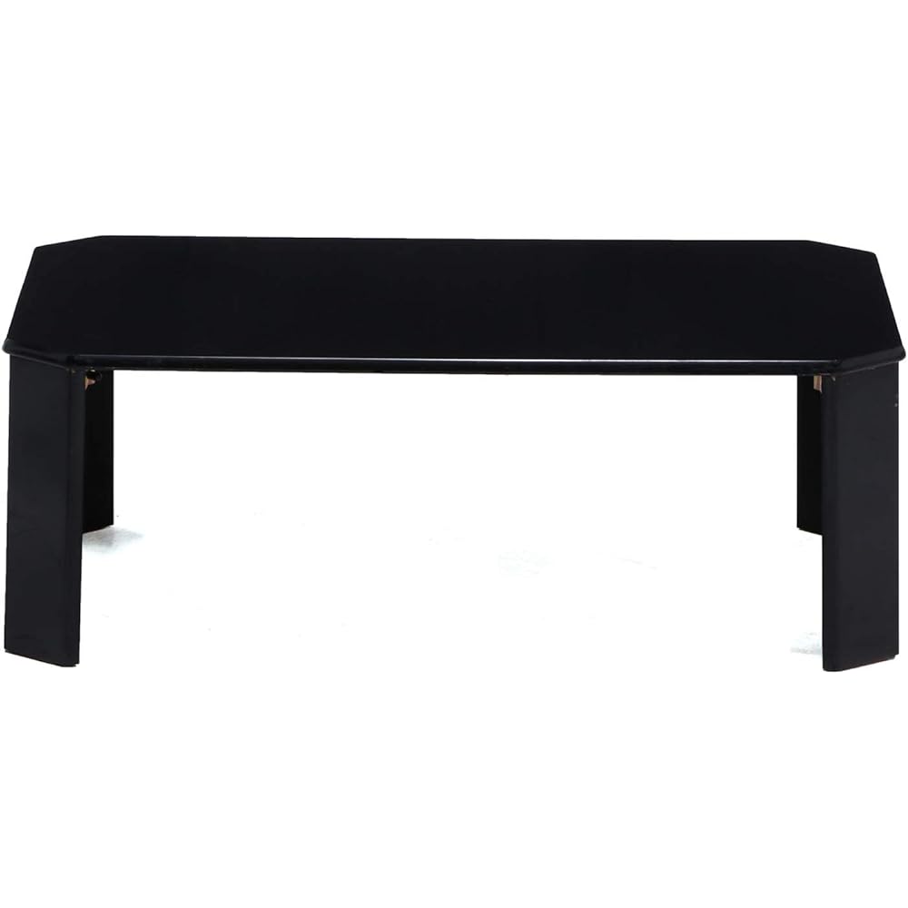 Fuji Boeki Low Table Folding Table Width 90 x Depth 60 x Height 32 cm Black Living Table UV Painting Easy to Clean Rounded Corners Luce 38419