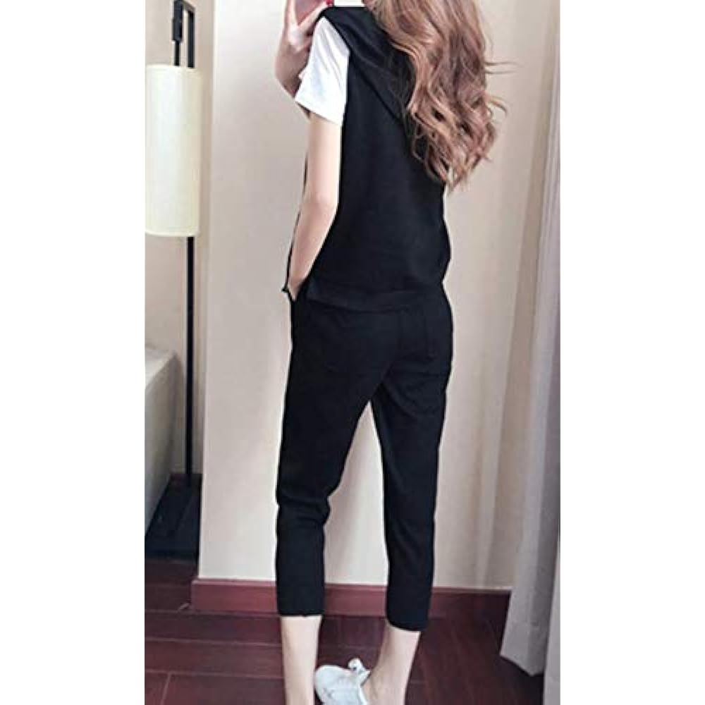 [Shion] 3-piece set T-shirt, hooded hoodie, jersey, top and bottom set, loungewear, women's S-2XL