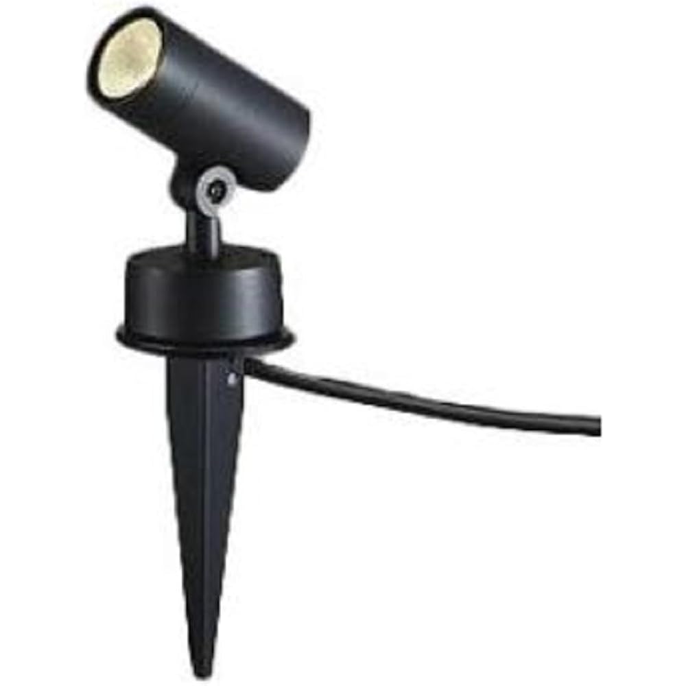 DAIKO LED Outdoor Spotlight, Built-in LED, LED 4.6W, Light Bulb Color, 2700K, Rainproof, Electrical Work Required, Black DOL-4825YB