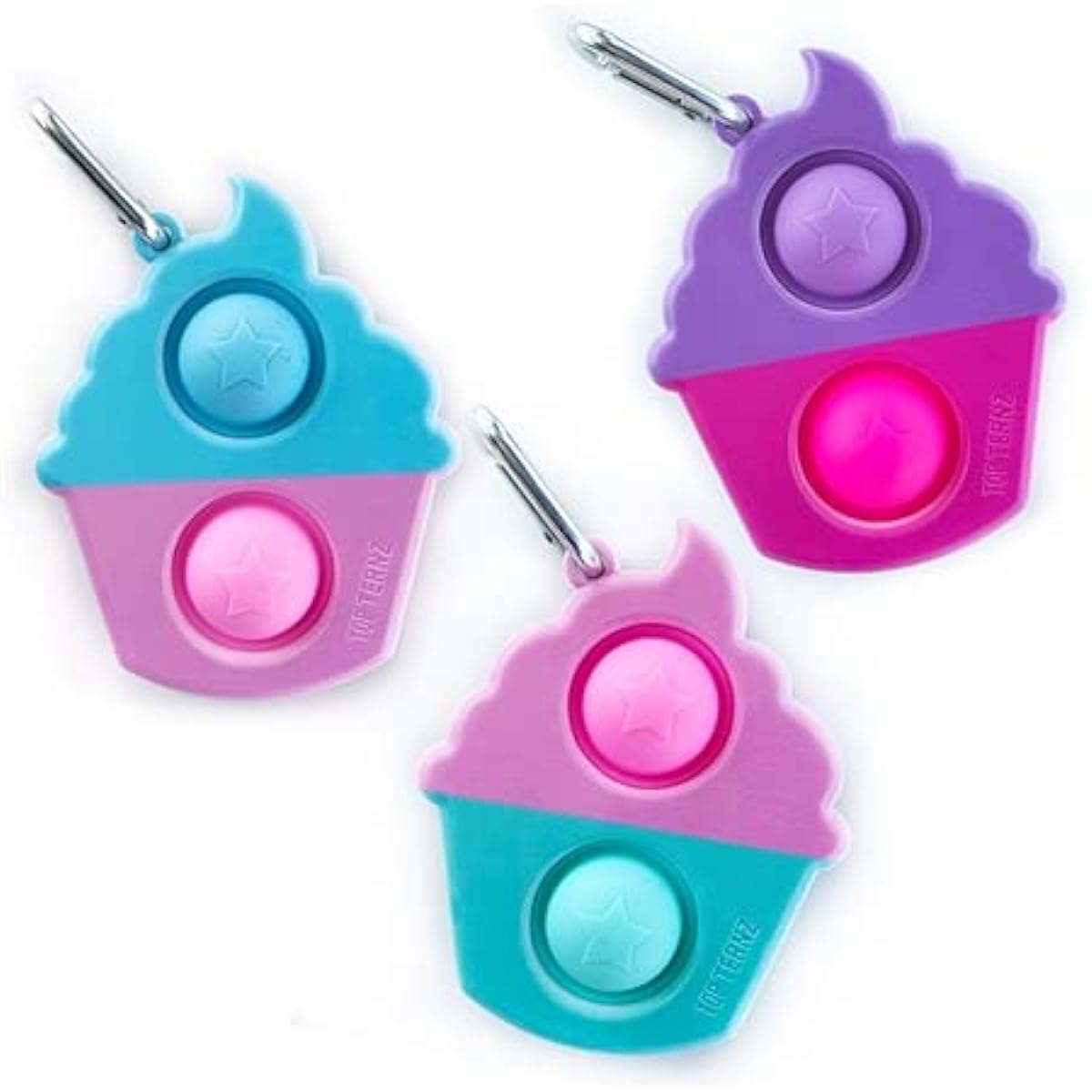 TOP TRENZ OMG Pop Fidgety Bubble Fidget Toy Stress Relief Anxiety Relief Boredom Keychain (Cupcake)