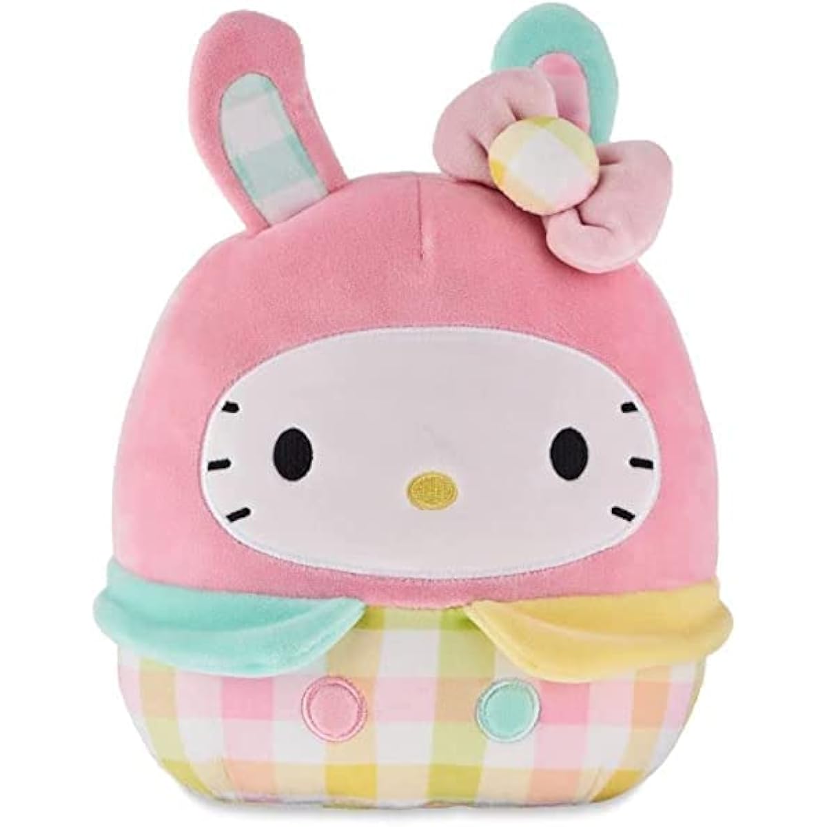 Squishmallow Official Kelly Toy Sanrio Squad Squad Plush Animal (Hello Kitty Plaid Bunny) 8"