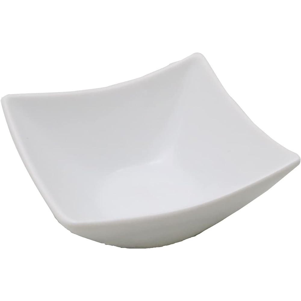 [Commercial use set] Durable tableware that is repeatedly purchased by chefs at prosperous restaurants, 3 square bowls, white, 10-piece set