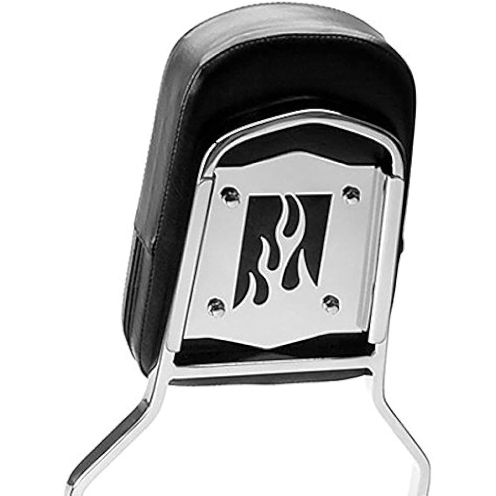 Krator Backrest/Sissy Bar Leather Pad Backrest Seat for 2001-2012 Suzuki Volusia VL800 Boulevard C50 M50 Chrome Metric Cruiser Motorcycle