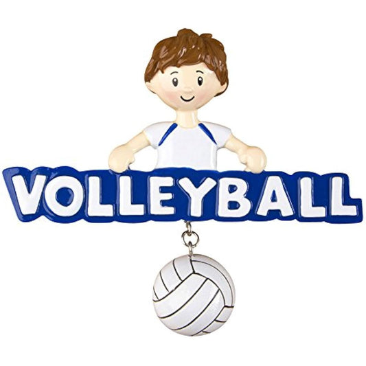 Volleyball Boy Personalized Christmas Tree Ornament