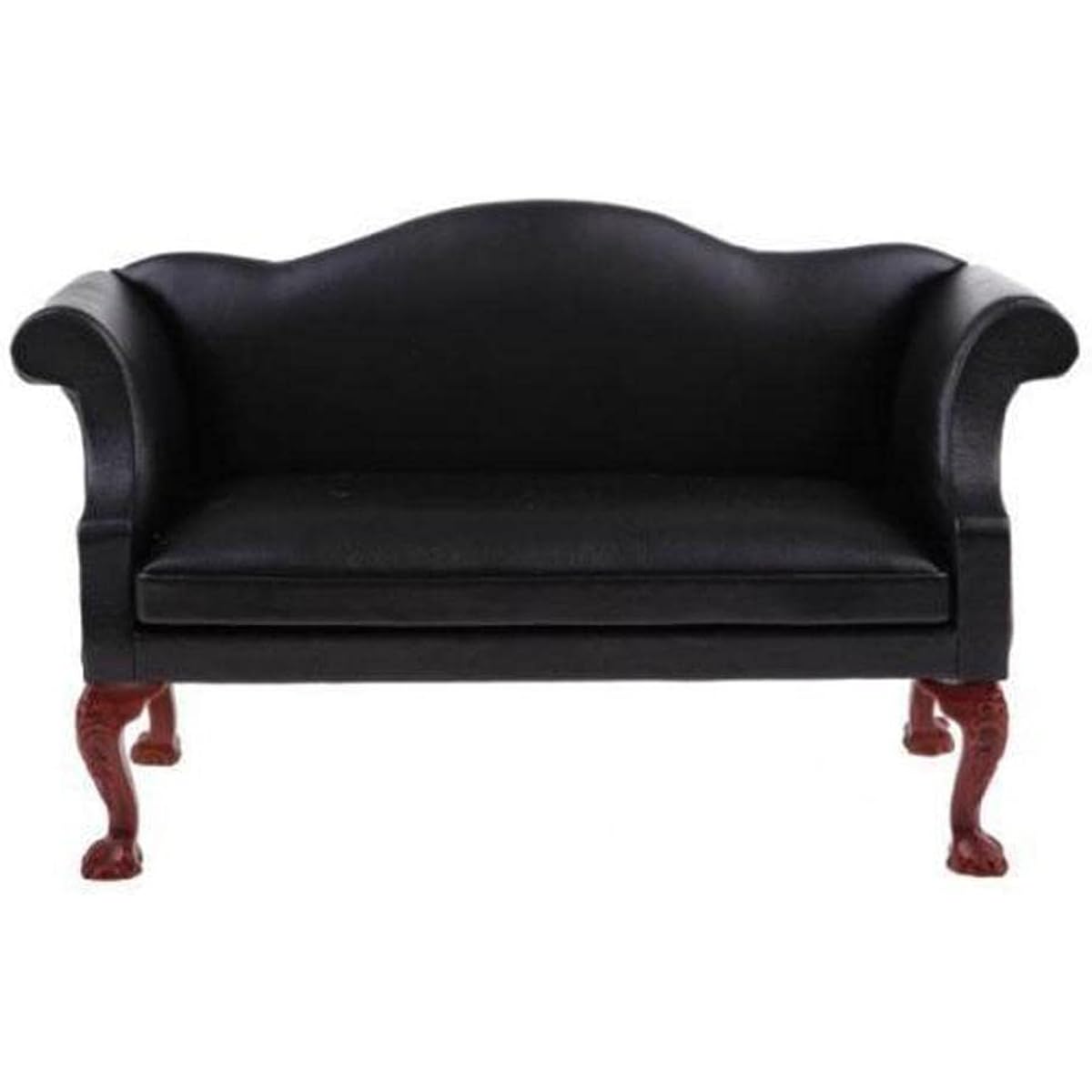 shamjina Dollhouse Furniture 1/6 Sofa Armchair Miniature Furniture Set Modern Dollhouse Accessories Dollhouse Furniture Gift for Chi Black Double